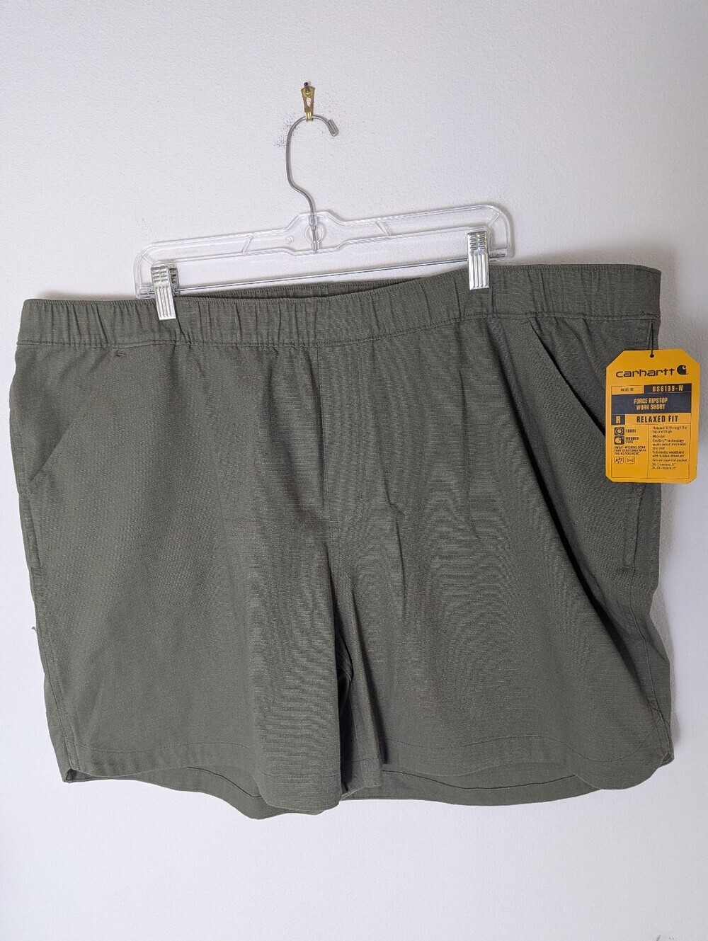 Womens Carhartt Force Ripstop Work Short Fast Dry Relaxed Fit 6" Green Sz 2X